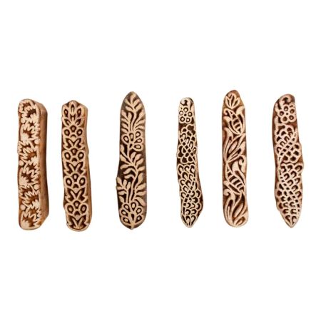 Set of 6 Piece New Mix Wooden Printing Block